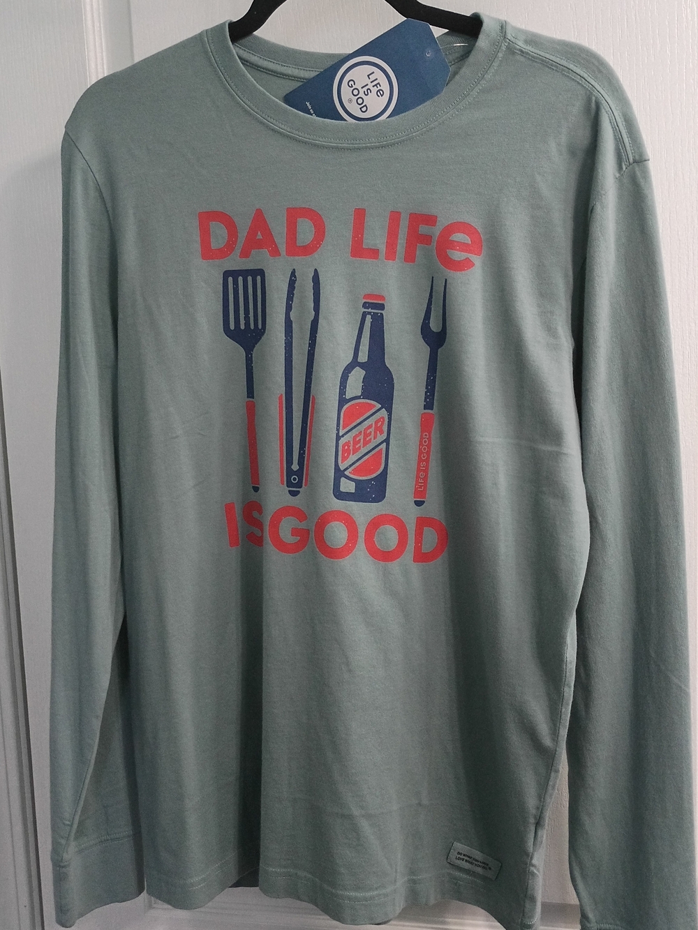 Life is Good Men's 'Dad Life Is Good' Long-Sleeve Graphic Tee - Sage